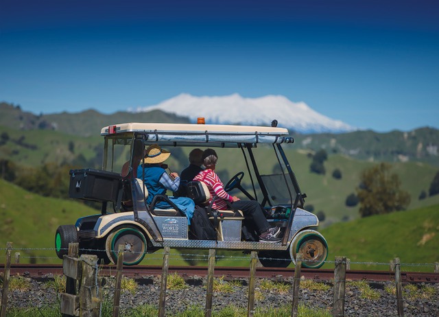 People on The Forgotten World Adventures Carts with Mt Ruapehu in the Background - Visit Ruapehu.jpeg